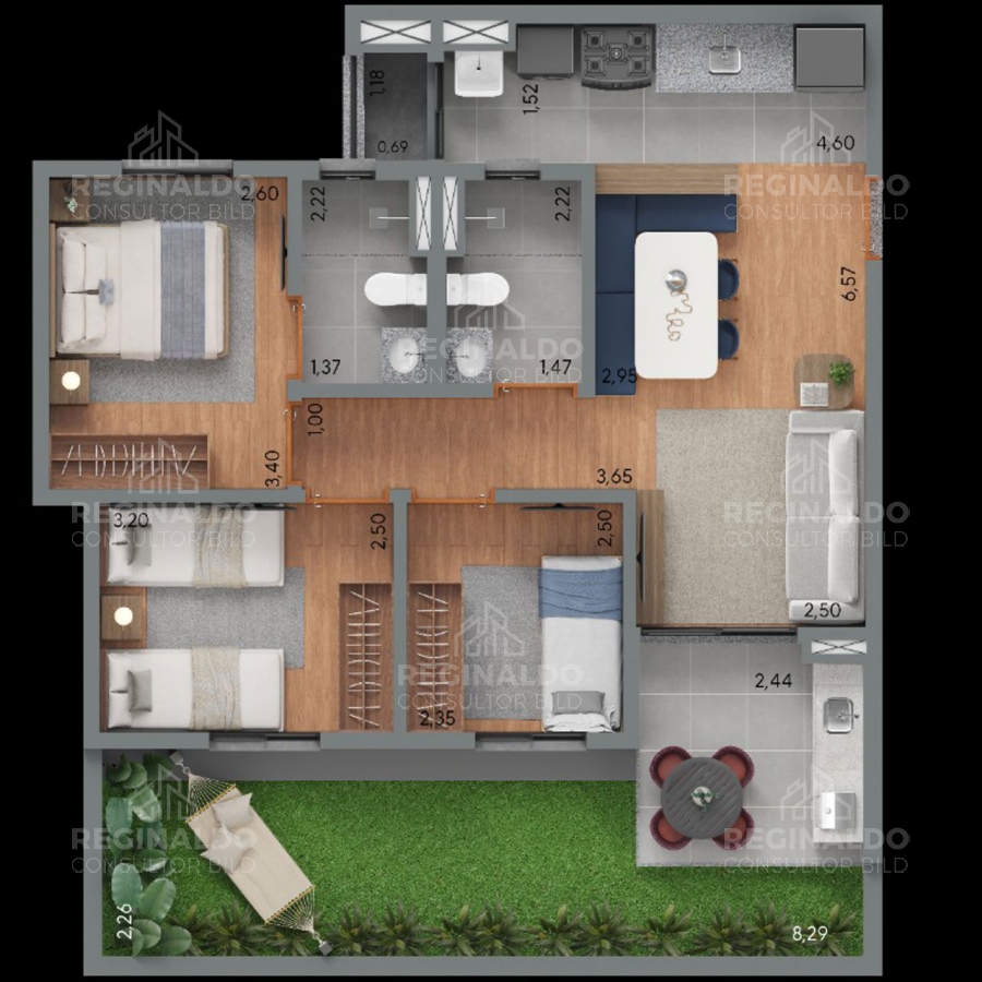 Apartamento 70m em Jardim Olhos D'gua II em Ribeiro Preto, por R$ 560.000
