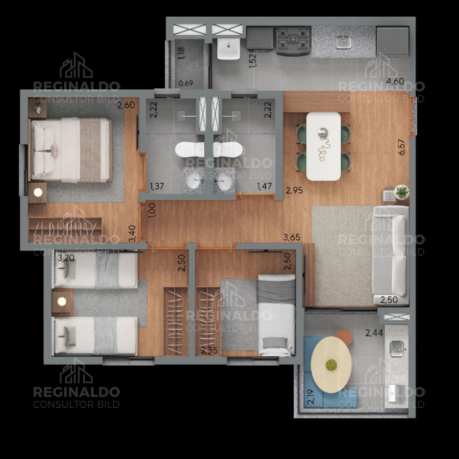 Apartamento 70m em Jardim Olhos D'gua II em Ribeiro Preto, por R$ 560.000