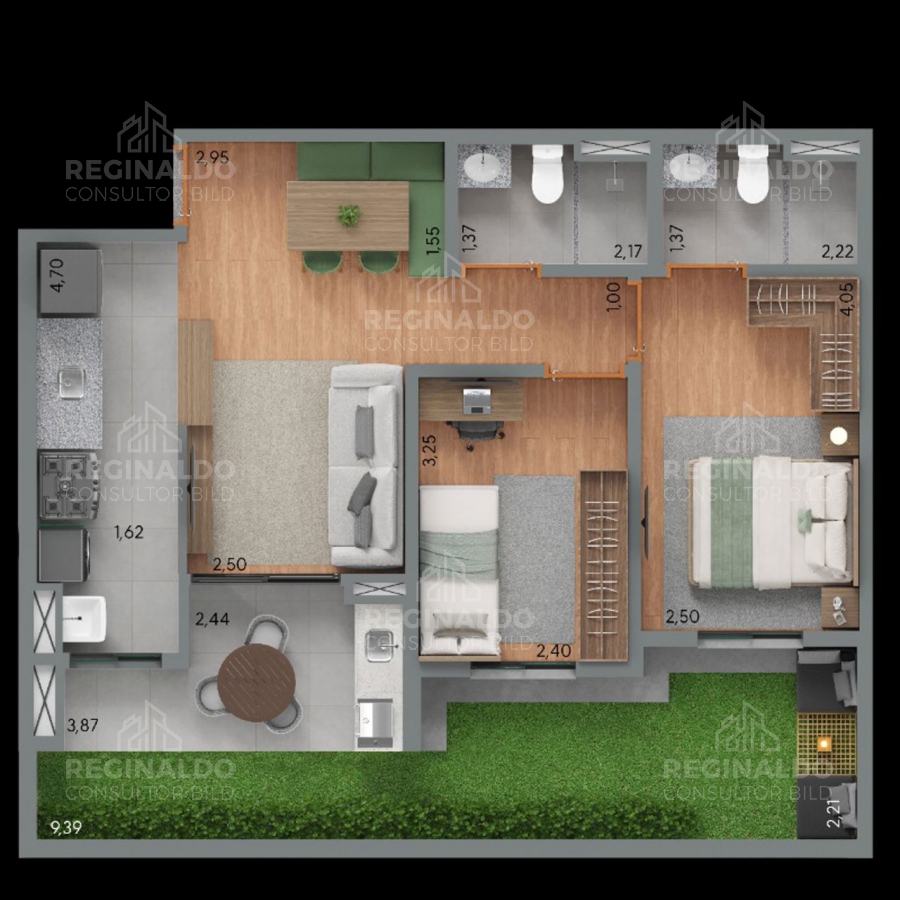 Apartamento 70m em Jardim Olhos D'gua II em Ribeiro Preto, por R$ 560.000